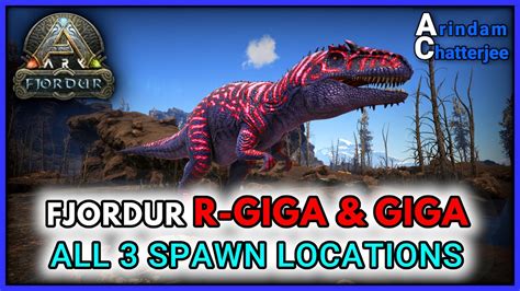 ARK Fjordur ALL Giga and R-Giga SPAWN LOCATIONS - S2E303 - YouTube