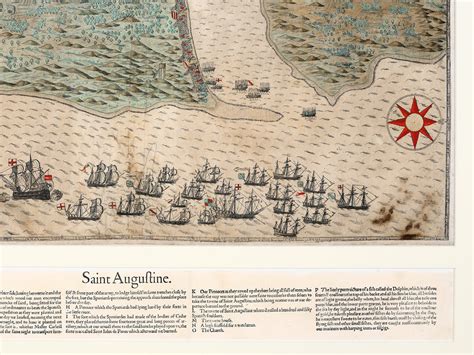 Earliest Map of St. Augustine Florida, Historical 16th Century St ...