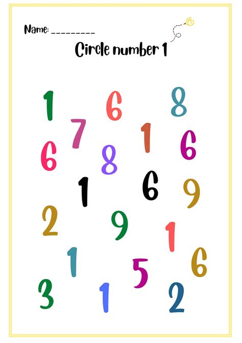 Circle the Numbers 1-10 Colorful Numbers Number - Etsy