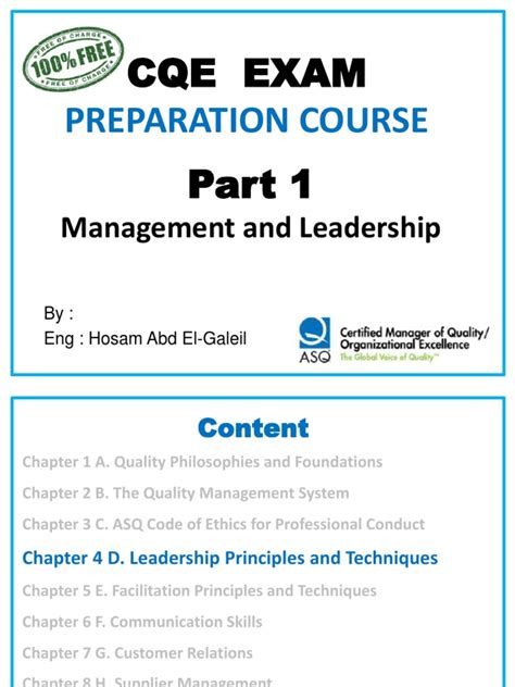 Cqe Exam: Preparation Course | PDF | Leadership | Cognition