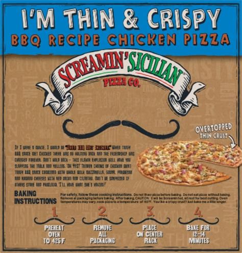 Screamin Sicilian BBQ Chicken Thin Crust Frozen Pizza, 17.7 oz - Kroger