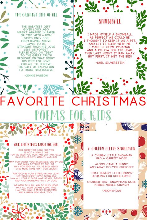 Printable Christmas Poems