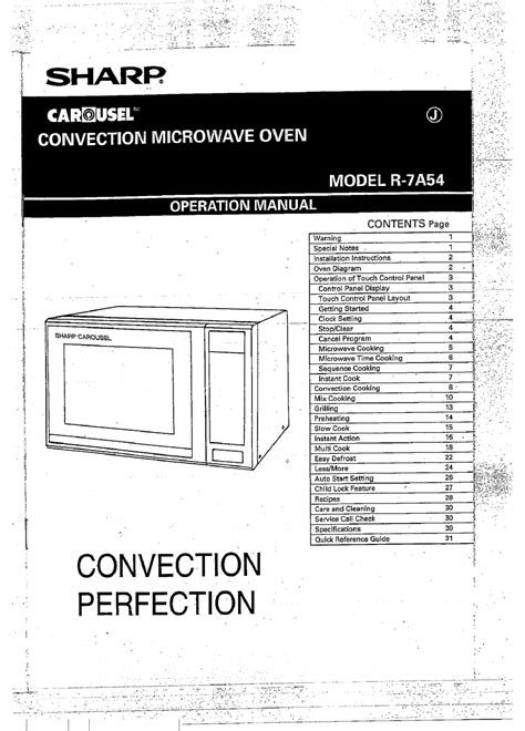 SHARP CAROUSEL R-7A54 OPERATION MANUAL Pdf Download | ManualsLib