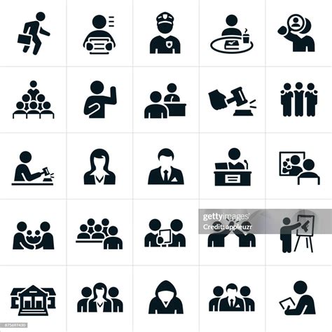 Courtroom Icons High-Res Vector Graphic - Getty Images