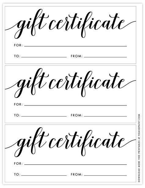 Free Printable Blank Gift Certificate - FREE PRINTABLE TEMPLATES