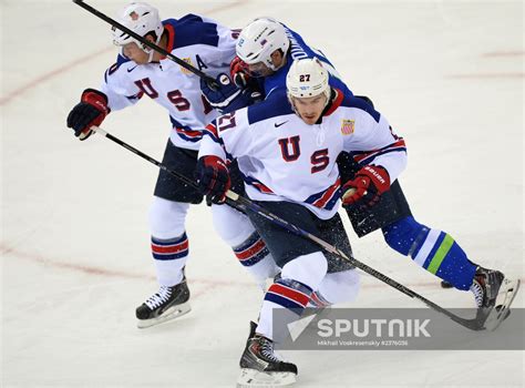 2014 Winter Olympics. Ice hockey. Men. Slovenia vs. USA | Sputnik Mediabank