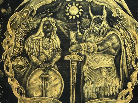 Freyr and Freyja altar cloth Norse Gods altar clothrunic | Etsy