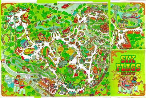 Old Six Flags over Georgia Map | Georgia map, Theme park map, Six flags