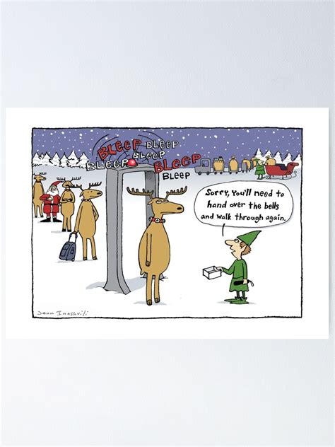 "Airline Sleigh Security Funny Christmas Cartoon" Poster for Sale by ...