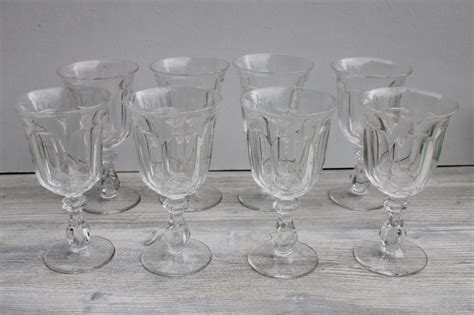 Old Williamsburg Imperial glass goblets, vintage crystal clear water ...