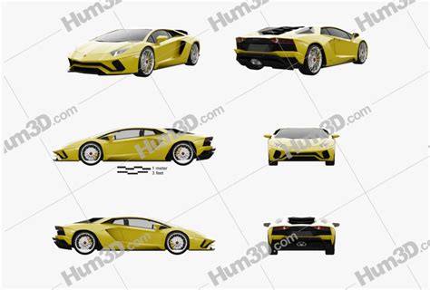 Lamborghini Aventador S 2020 Blueprint Template - 3DModels.org