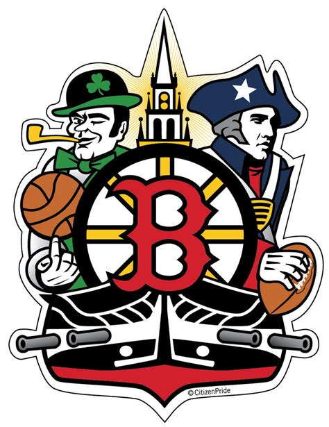 NEW! Boston Sports Fan Crest, sticker decal die cut vinyl, 4.2x5.5"