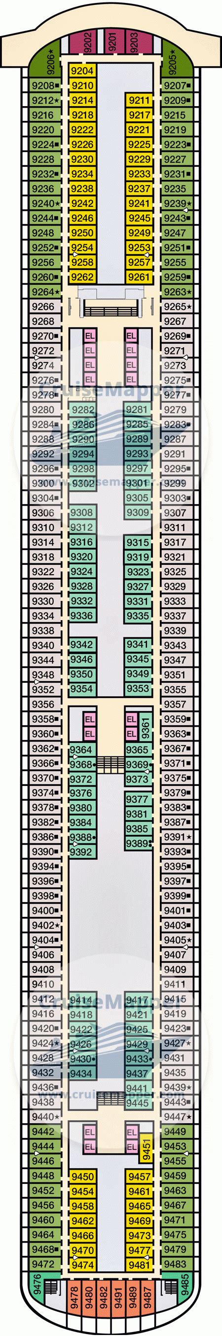 Carnival Panorama deck 9 plan | CruiseMapper