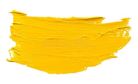 Vector Paint Brush Stroke Texture Isolated on White - Yellow Acrylic ...