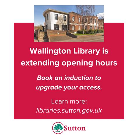 Sutton Libraries on Twitter: "Wallington Library is extending its ...