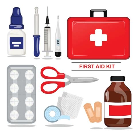 Premium Vector | A basic first aid kit illustration vector