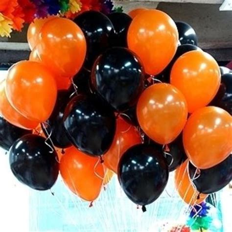 Neo 10'' Halloween (50) Black and (50) Orange Helium Balloons for Party ...