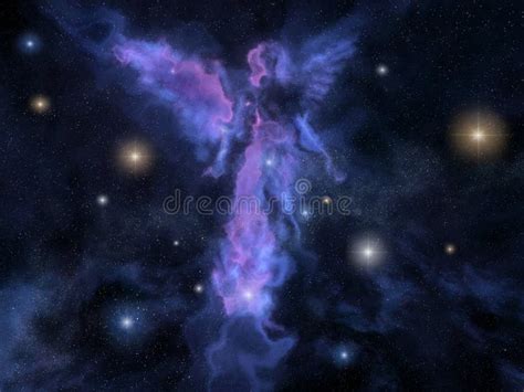 Angel shaped nebula stock illustration. Image of heavenly - 68211773