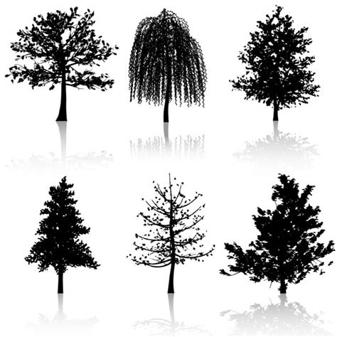 Free Vector | Collection of tree silhouettes