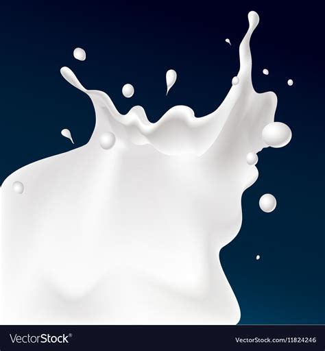 White splash milk on dark blue background Vector Image