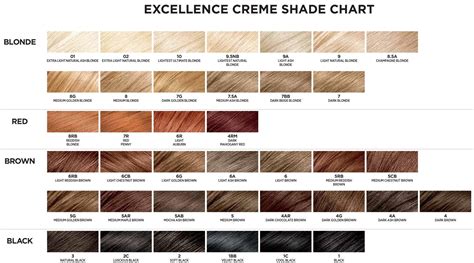 preference color chart hair color chart loreal hair color chart - image ...