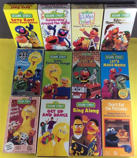 Sesame Street VHS 12 Video LOT Elmo Big Bird | Sesame street, Big bird ...