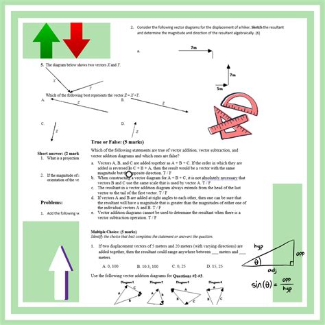 Vector Addition - Finding resultant- Editable Physics assessments - 3 ...