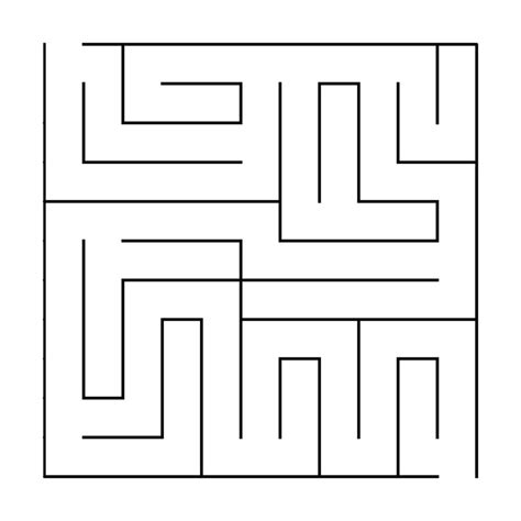 Vector square maze template. Blank black and white labyrinth game ...