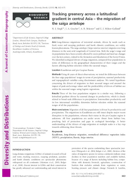 (PDF) Tracking greenery in Central Asia - the migration of the Saiga ...