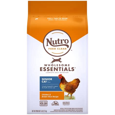 Nutro Wholesome Essentials Natural Dry Cat Food, Senior Cat Chicken and ...