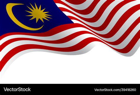 Malaysia flag wave flying on white background Vector Image