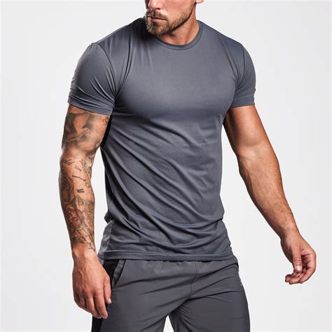 Mens Short Sleeve Slim Fit Custom Dri Fit Shirts Wholesale with Mesh ...