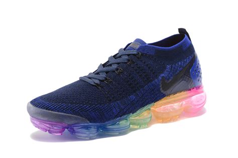 custom womens nike air vapormax flyknit 2 run sneakers blue color ...