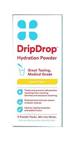 Drip Drop Hydration Powder Lemon Flavor 8 Packets Per Box (4 Boxes ...