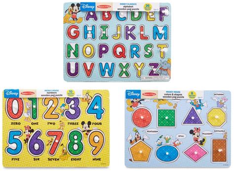 Melissa & Doug Disney Wooden Peg Puzzles 3-Pack Just $9.42 on Amazon or ...