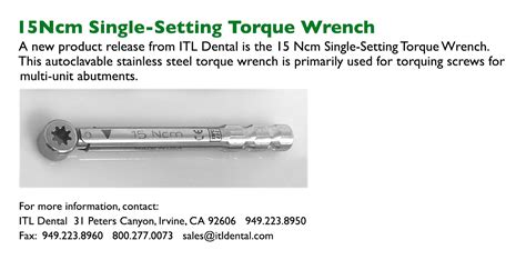 Torque wrench settings chart