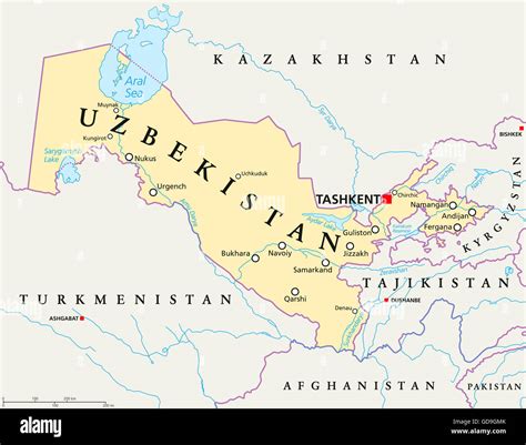 Uzbekistan Mapa Politico