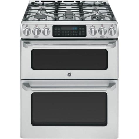 GE Cafe 6.7 cu. ft. Double Oven Gas Range with Self-Cleaning Convection ...