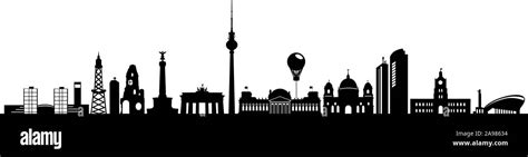 Berlin City Skyline Silhouette Stock Photo - Alamy