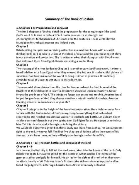 Summary of The Book of Joshua | Israelites | Joshua