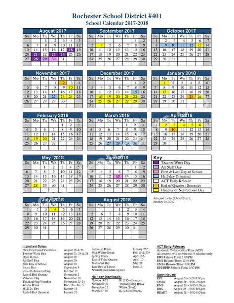 Rochester School District Calendars – Rochester, WA