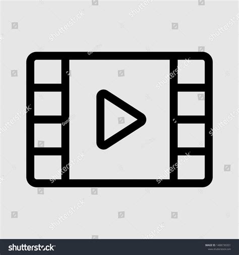 Video Play Vector Thin Icon Linear Stock Vector (Royalty Free ...