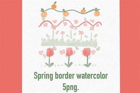 Cute Spring Border Watercolor Graphic by aunny2544 · Creative Fabrica