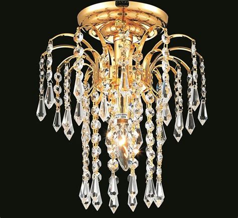 Falls Collection 9″ Dia Small Crystal Semi-Flush Mount Ceiling Light ...