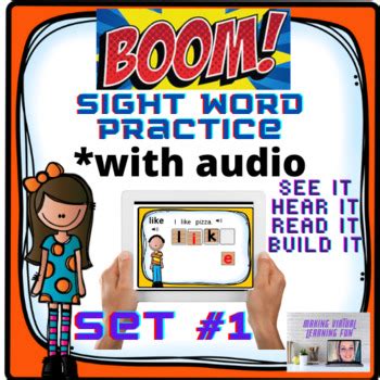 Boom Cards Sight Word Practice Set 1 WITH AUDIO by Making Virtual ...