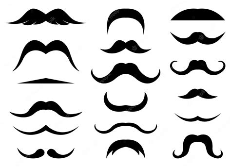 Premium Vector | Black mustache collection vector illustration isolated ...