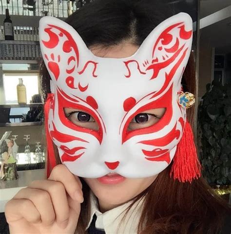 Fox Cat Mask Kitsune Hand-painted Anime Manga Movie Cosplay - Etsy