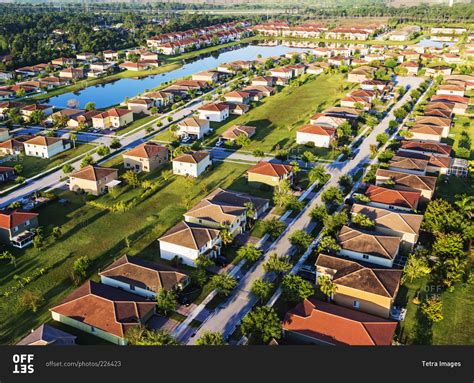 Aerial view of a suburban neighborhood in Stuart, Florida stock photo ...