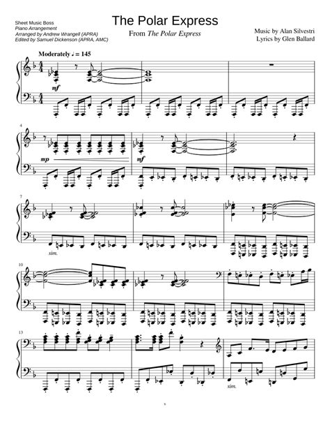 The Polar Express Sheet music for Piano (Solo) | Download and print in ...