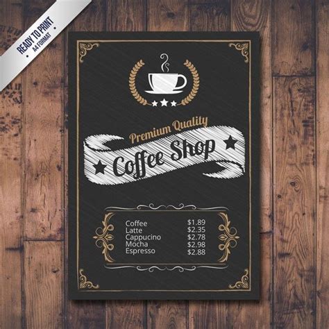 Download Coffee Menu In Blackboard Style for free | Cardápio de café ...